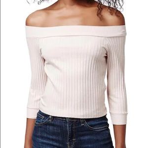 Topshop Off the Shoulder Top. Light Pink. Size US 10.